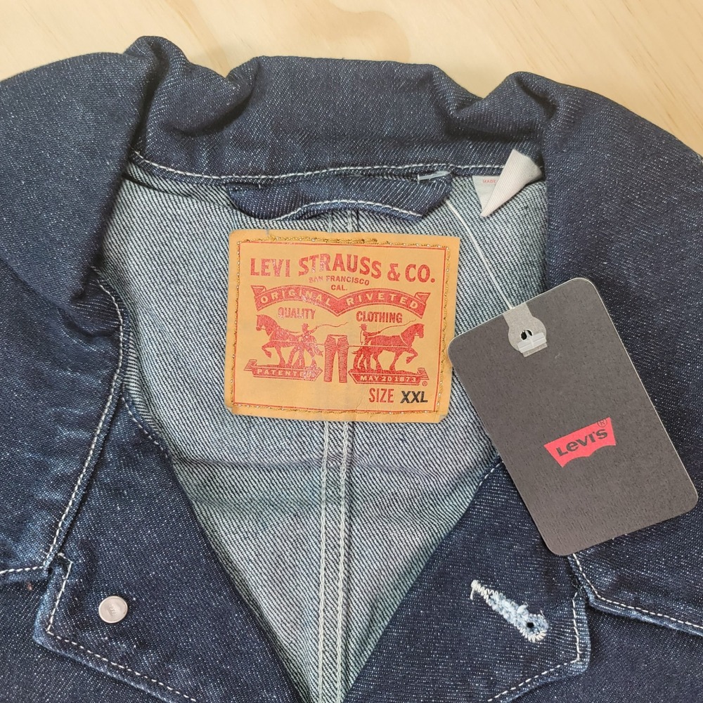 Levi's Berkley Chore Coat Mens XXL Dark Indigo Blue Chore Jacket Pockets Utility - Picture 4 of 10